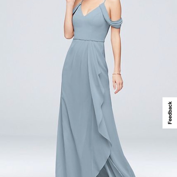 David's Bridal Dresses Dusty Blue Bridesmaids Dress Poshmark
